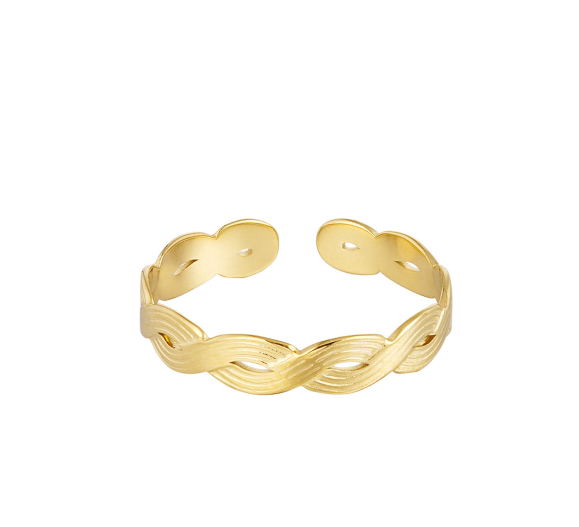 ‘WOVEN’ ring goud