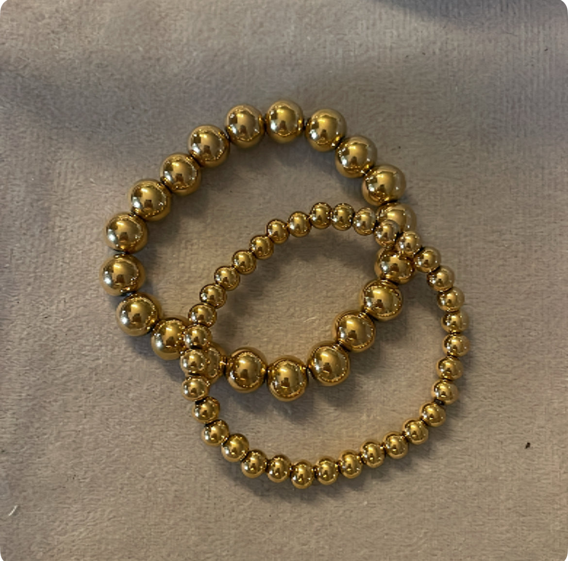 ‘ROUND BALLS’ bracelet goud 6 mm