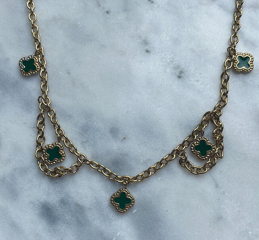 ‘CLOVER’ necklace groen