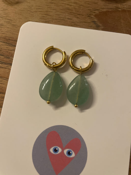 ‘GREEN TEARDROP’ earrings