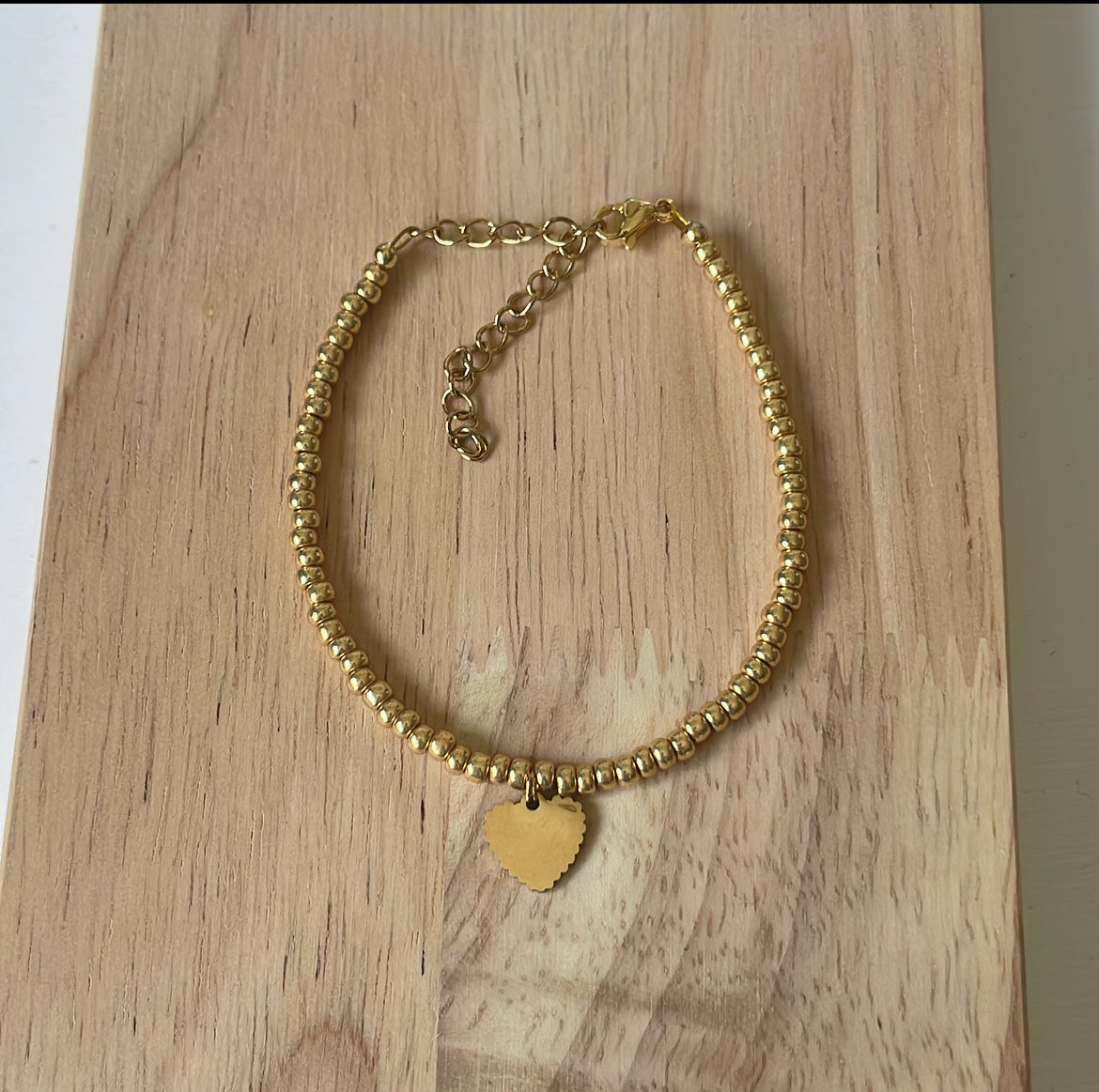 ‘FLAT HEART’ bracelet goud