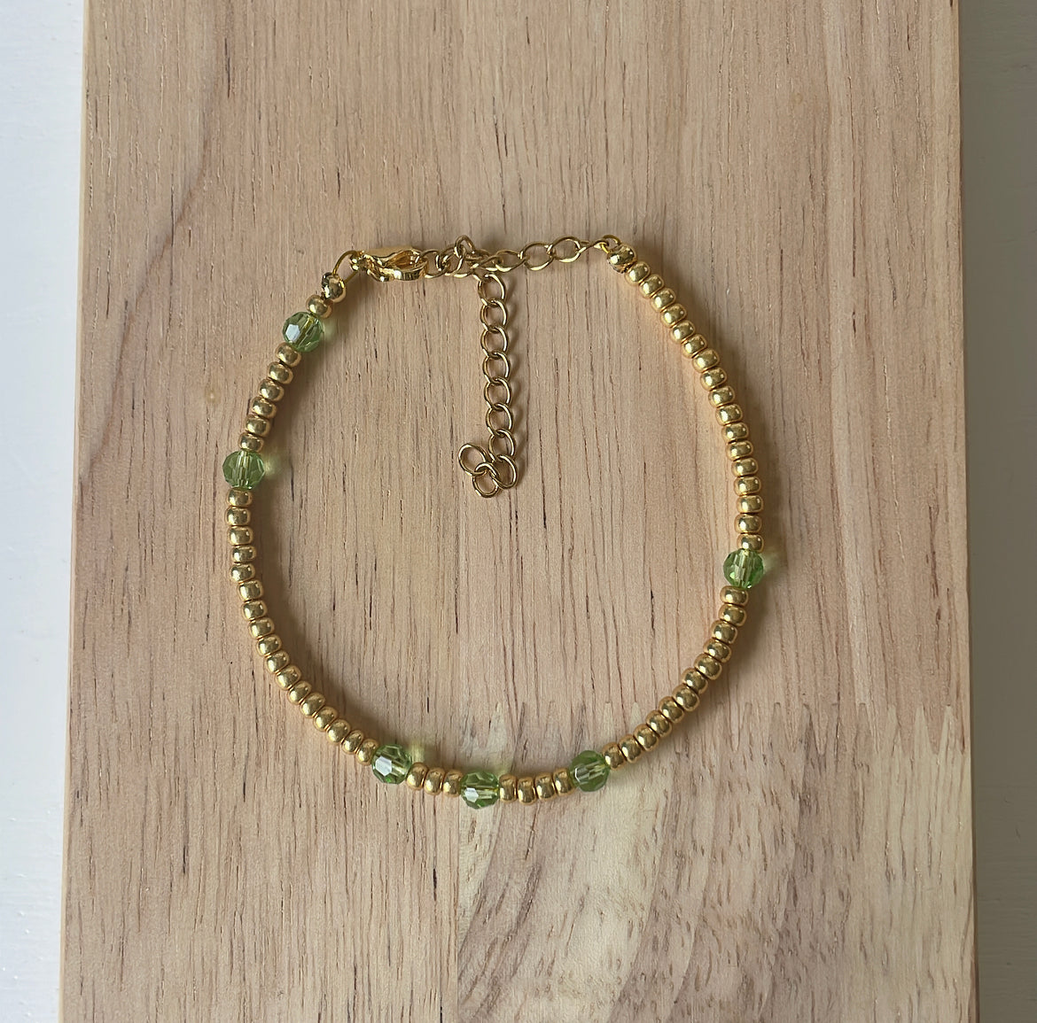 ‘SHINEY SPARKLE’ bracelet groen-goud