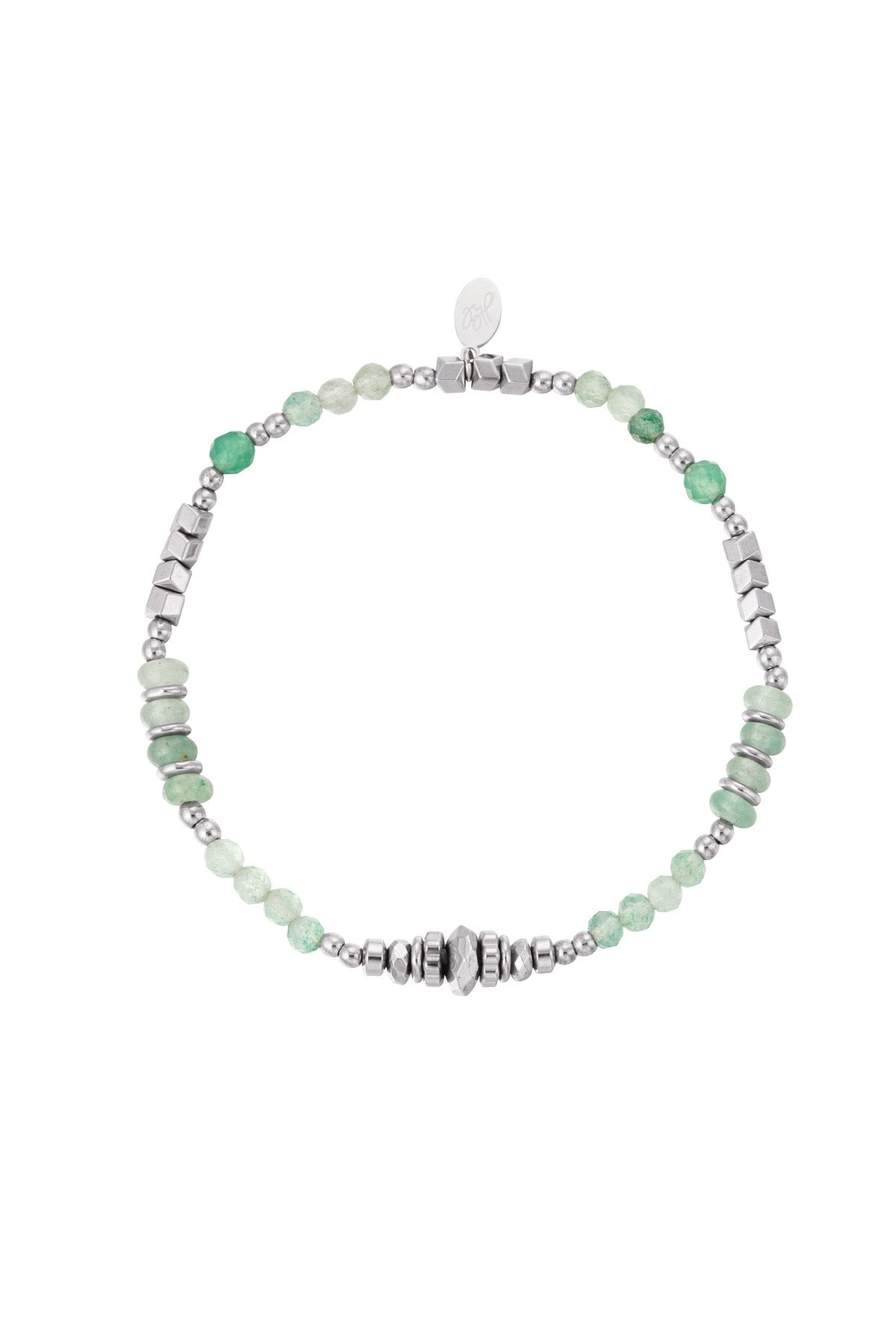‘SUMMER VIBE’ bracelet zilver-groen