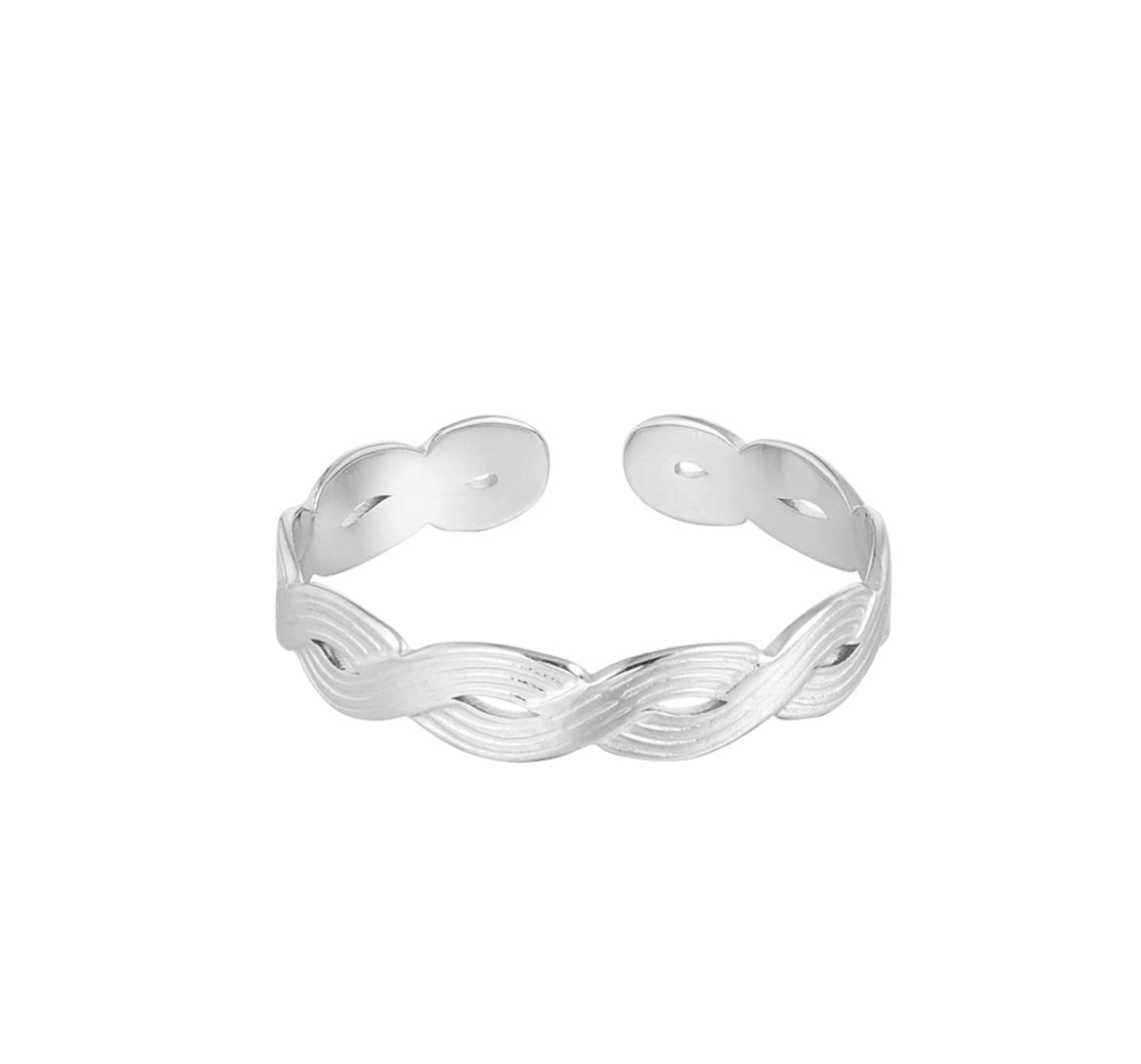 ‘WOVEN’ ring zilver
