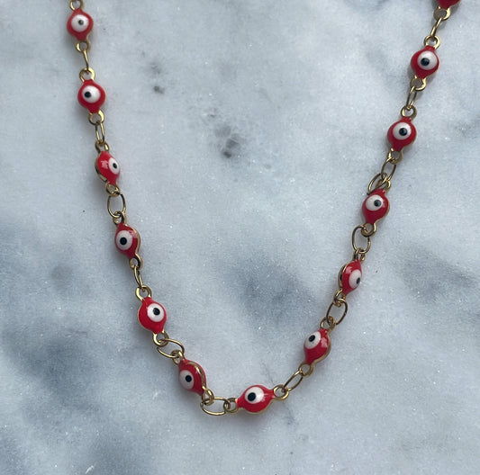 ‘LUCKY EYE’ necklace rood