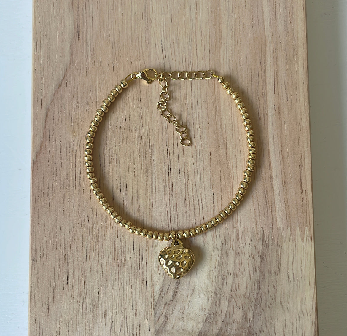 ‘DETAILED HEART’ bracelet goud