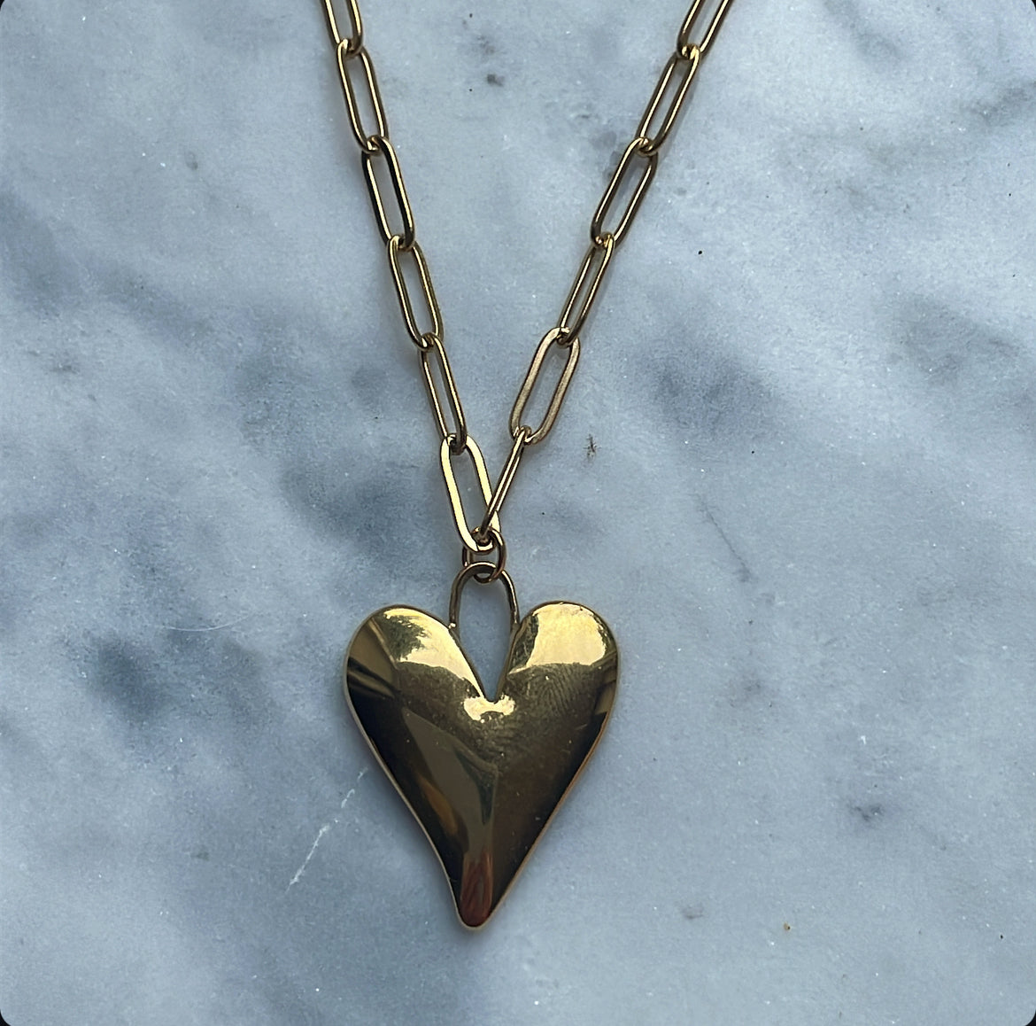 ‘BIG HEART’ necklace goud