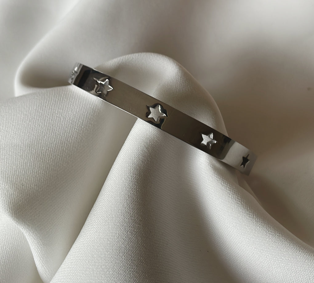 ‘OPEN STAR’ bangle bracelet zilver