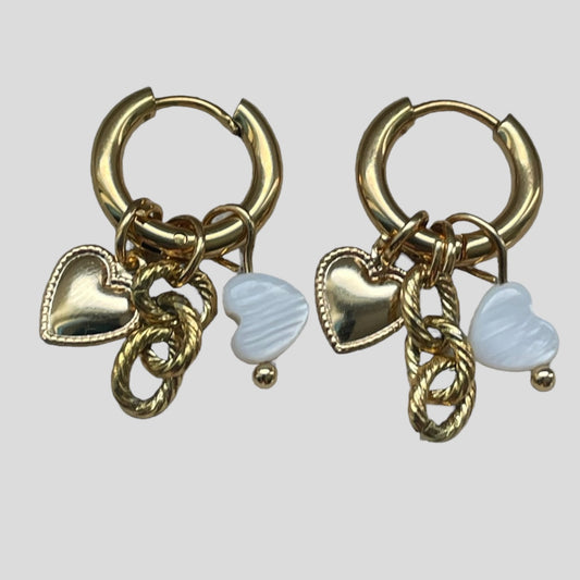 ‘COMBINED LOVE’ earrings goud