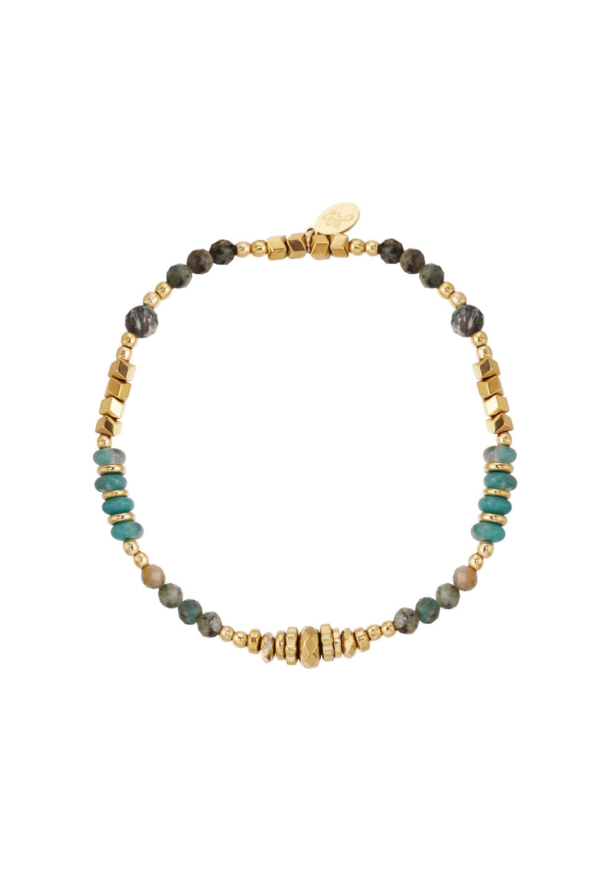 ‘SUMMER VIBE’ bracelet groen-goud