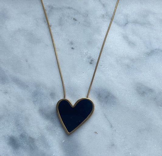 ‘FASHION HEART’ necklace zwart