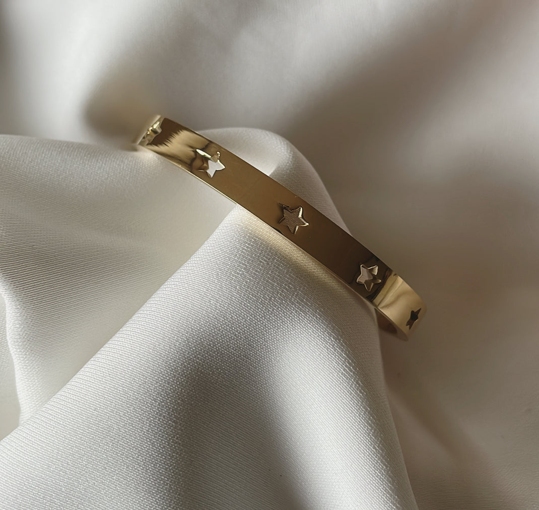 ‘OPEN STAR’ bangle bracelet goud