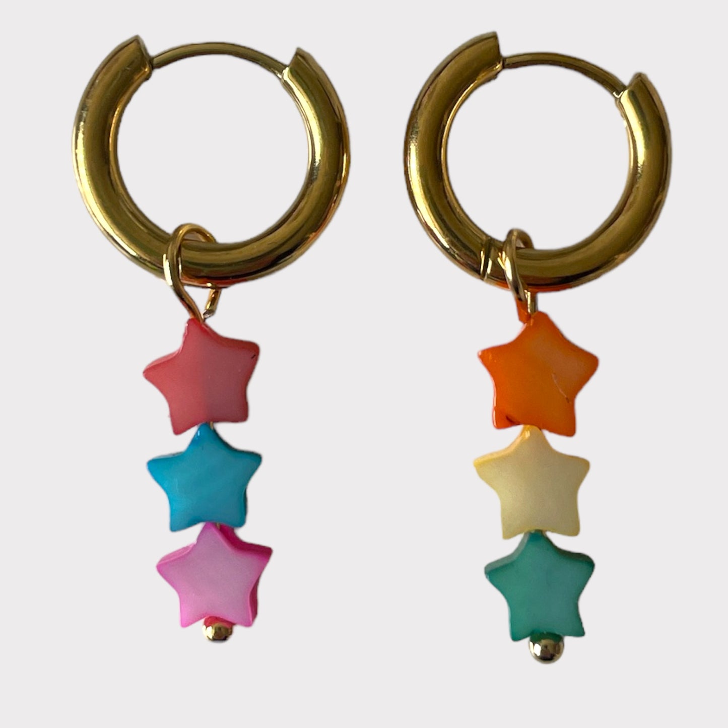 'TRIPLE COLOR STAR' earrings