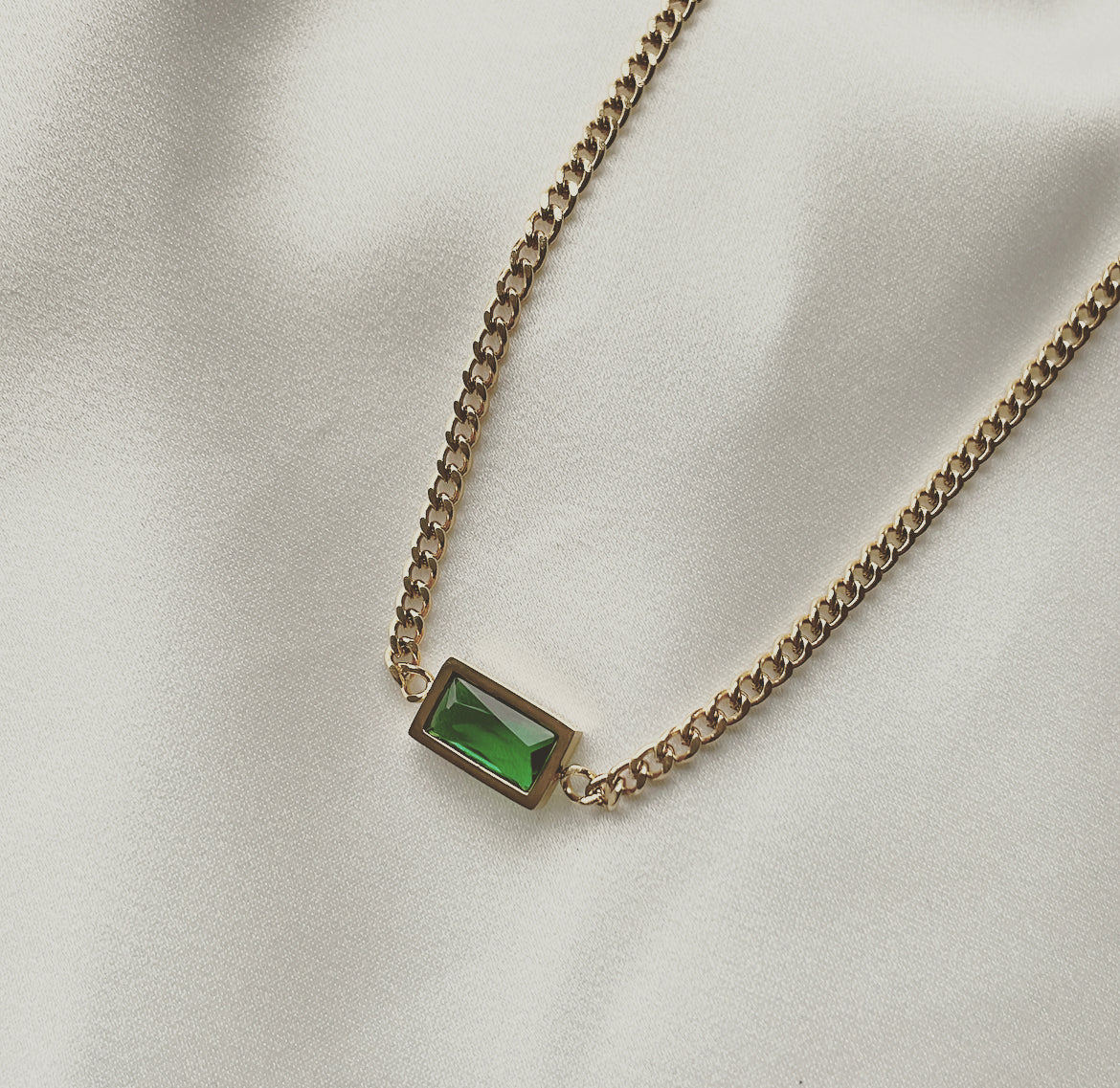 GREEN NATURE necklace (goud & zilver)